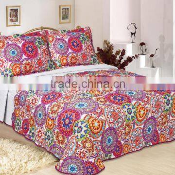 Wholesale quilts mircrofiber fabric pujiang factory printed quilts bedding sets quilts made in China