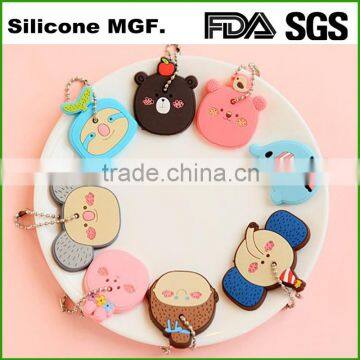 Small cute custom metal key chain promotional silicone key chains