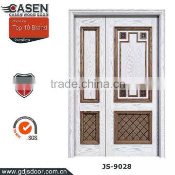 The latest European modern solid wood exterior door red oak solid wood double swing doors