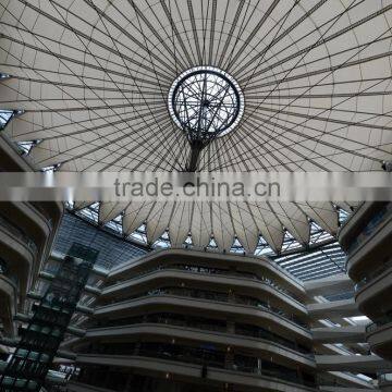 Guangzhou Supplier UV Resistance Cable Net Tension Membrane Structure Summerhouse With Permanent PTFE Coated Fiber Glass Fabric photo-3