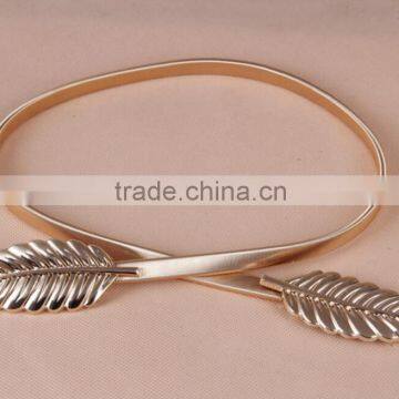Best Deal 2016 Women Fashion Metal Leaves Cummerbund Elastic Casual Joker Waist Belt photo-6