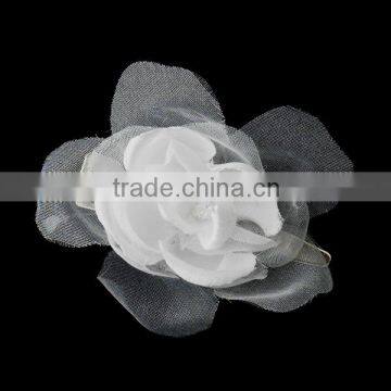 Petite Organza & Matte Satin Flower Bridal Hair Clip Wedding Hair Accessories