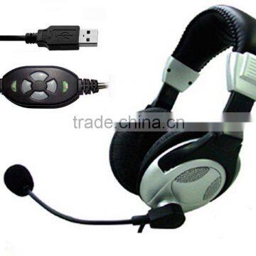 ew USB Interface Computer Stereo Headphone Headset + Microphone