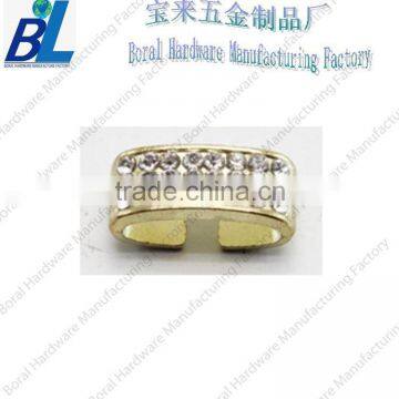 Gold plated bag belt combination buckle with clear rhinestone