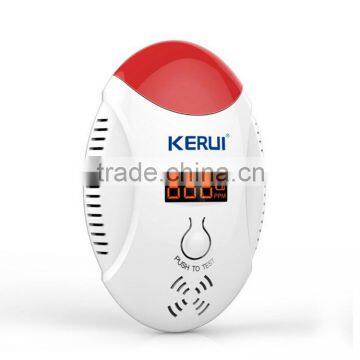 KERUI LED digital display Wireless CO Natural Gas Sensor Leak Detector Alarm Sound Warning can Work With GSM PSTN Security Alarm