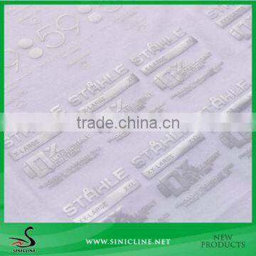 Sinicline Customized Silver Effect Heat Transfer Label for Garment