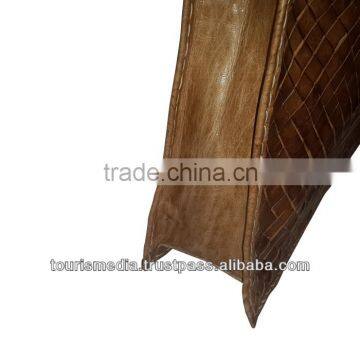 Handmade Braided Leather Handbag Moroccan Dark Tan Leather Handbag photo-4