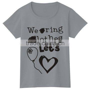 Girls Women Short Sleeve Tshirt Heart Design Comfortable Tees photo-2