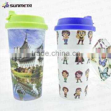 Sublimation New Plastic Double Wall Travel Cup