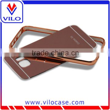 Ultra thin Aluminum Matte Bumper case with Mirror Acylic back plate for Samsung S6