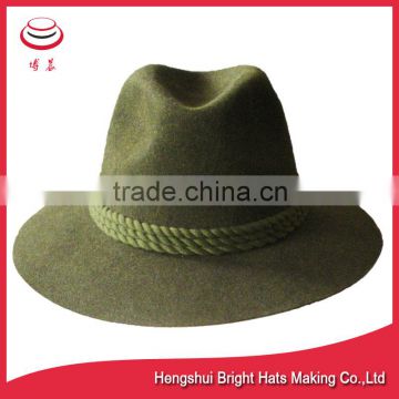 Mix Green Fedora Wool Felt Hat At Sale