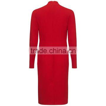 100% Wool V-Neck Cherry Gathered Front Wool Pregnant Women Wedding Dresses 2014 photo-3