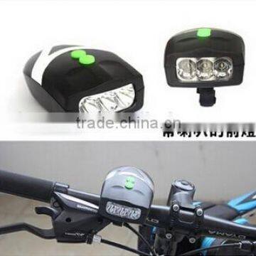 3 led bicycle headlights bicycle horn Multifunctional bike lights with a trumpet