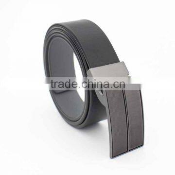 Men's belt PU black/grey new design metal buckle