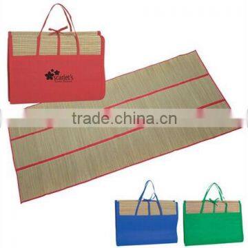 Straw Beach Mat Beach Mat - Silkscreened logo printing cheap High quality Beach straw mat-TC97