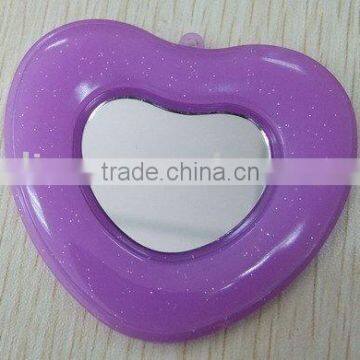 plastic heart shape makeup mirror