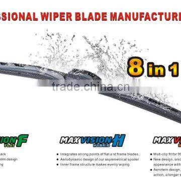 Smooth Quiet Flex Auto Accessories Hybrid Japanese Car J-Hook Side Pin 5*17mm Arm Windshield 400mm Stealth Wiper Blade