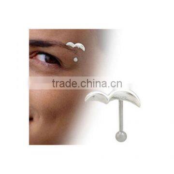 Flying Wings Barbell Eyebrow Ring