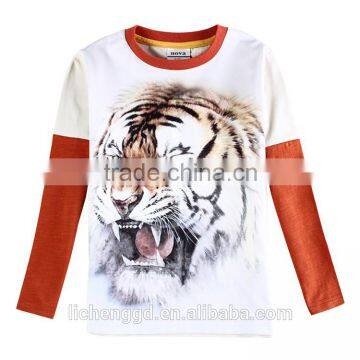 (A5846D) nova kids wear baby boys t shirts printed 3D tiger animal parttern cool top fashion clothing