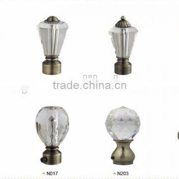 Pipe and drape fittings wall hanging brackets crystal finial for curtain rods