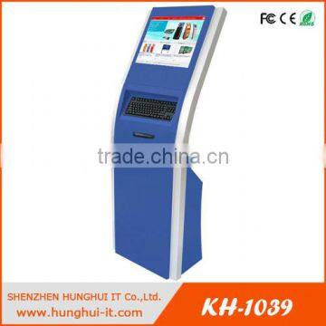 19 inch touch screen interactive kiosk with metal keyboard