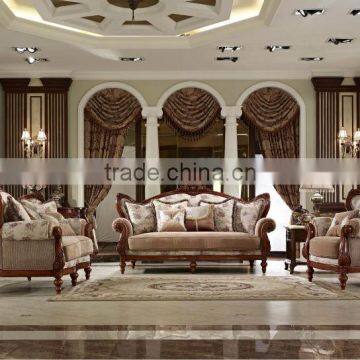 Wooden carved sofa,luxury leather sofa set