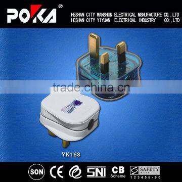 UK Type 3 pin AC power plug , cable plug
