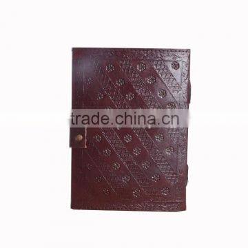 Petal Design Embossed Leather Journal With Metal Lock photo-2
