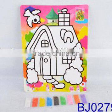 Cheap diy toy funny colorful cartoon sand art painting kit for kids