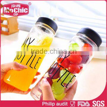 Mochic 17oz custom BPA free Plastic Water Bottle / 500ml Fruit Tritan drinking Water Bottle with infuser