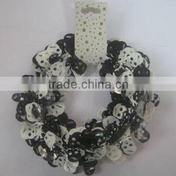 HOT SALE 3 Yards Black/ White Skeleton Halloween Decoration Wired Tinsel Garland