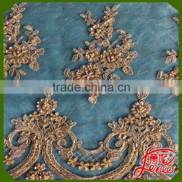 TOP QUALITY SEQUINED DECORATION MESH EMBROIDERY FABRIC