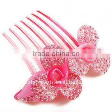 Fashion flower rhinestone Insert Comb