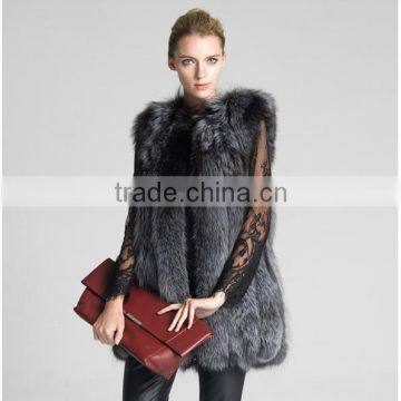 Hot selling long women faux fur vest S-4XL