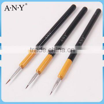 ANY Cheap Nail Art Micropainting Design 3PCS Wood Handle Nail Art Flower Drawing Brush Set