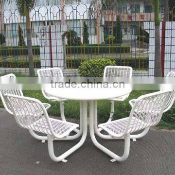 ISO 9001 certified metal chairs and table set furniture for outdoor