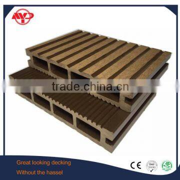 Grooved crack-resistant wpc decking board for garden