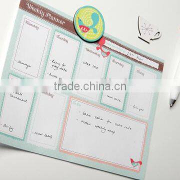 Weekly planner manufacture fridge magnet notepad with oem logo