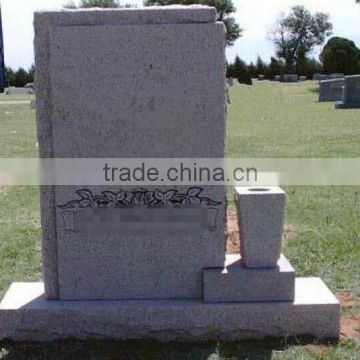 American Style Good Quality Monolith White Granite Headstone