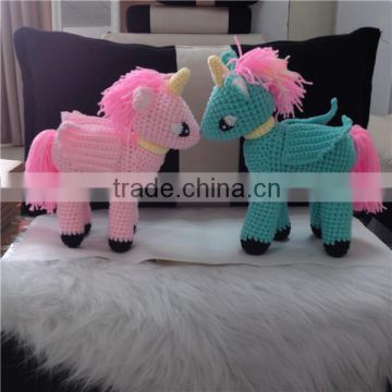 stuffed unicorn handmade amigurumi knitted toy