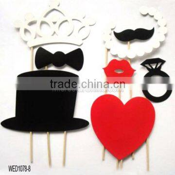 8pcs/sets Lovely bride & groom Photo Booth Felt Props for wedding & party