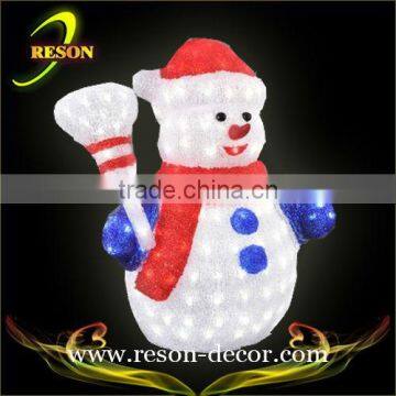 hot led acrylic snowman with broom outdoor lighted snowman