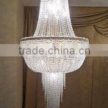 0803-10 VENETIAN STYLE CLEAR MURANO GLASS BALL FRENCH GOLD FINISH HANGING CHANDELIER LAMP (36"-48" H X 16"-30" W)                        
                                                Quality Choice