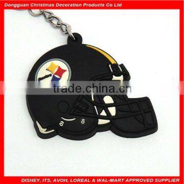 Wholesale fashional key chain motorcycle helmet pvc souvenir keychain