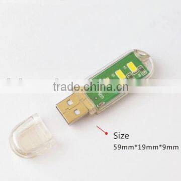 Mini USB LED Light 3 LED Portable Mini USB Power LED Night Light Camping Lamp 5W 5V Touch Dimmer White Light photo-5