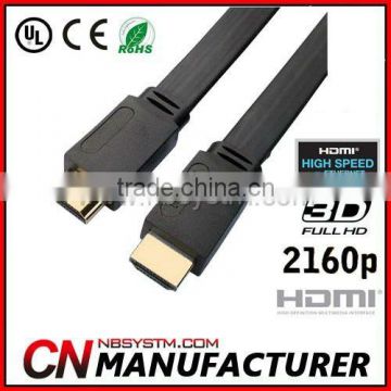 2014 New product 1M 5M 10M Flat HDMI Cable For BLURAY 3D DVD PS 3 HDTV 360