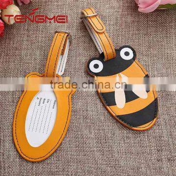 Custom unique bee shape leather luggage tag custom