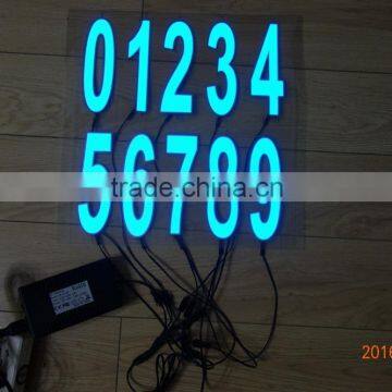 High brightness & Good quality Colourful EL light glow Number