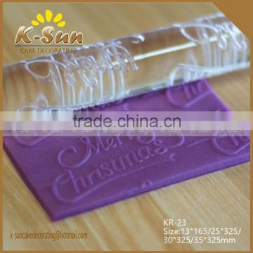 Qualified logo design fondant cake decorating tools Acrylic Embossing Rolling Pins