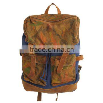 Factory Direct OEM Printing Washed Canvas Backpack fashion Camouflage Backpack School Bag